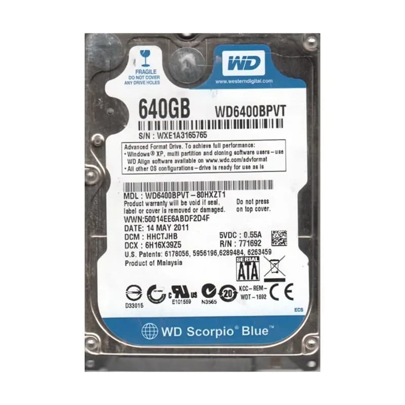 Western Digital WD6400BPVT-80HXZT1 640GB 3Gb/s SATA