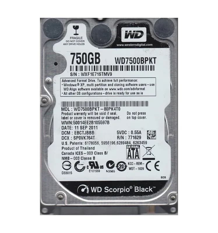 Western Digital WD7500BPKT-80PK4T0 750GB 3Gb/s SATA
