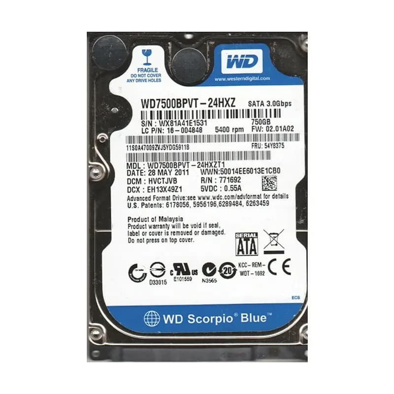 Western Digital WD7500BPVT-24HXZ 750GB 3Gb/s SATA