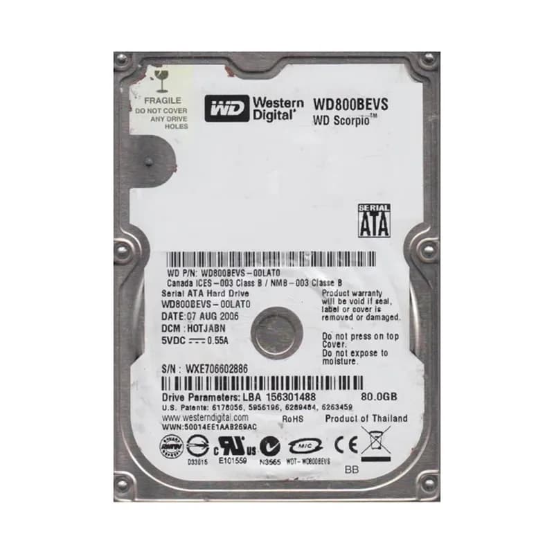 Western Digital WD800BEVS-00LAT0 80GB 1.5Gb/s SATA