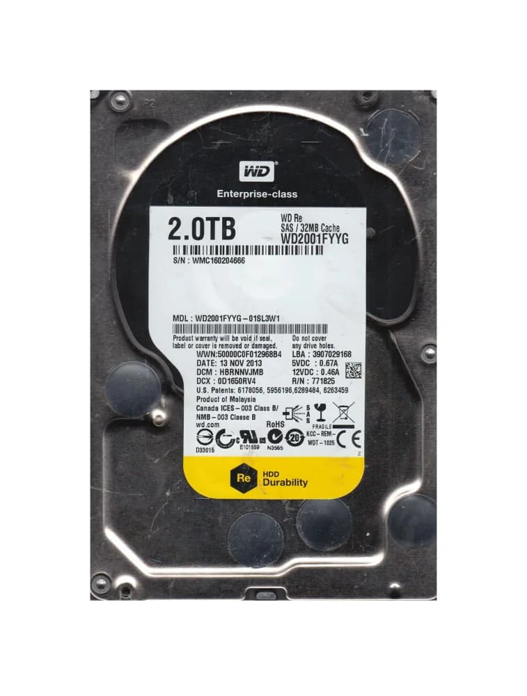Western Digital WD2001FYYG-01SL3W1 2TB 6Gb/s SAS